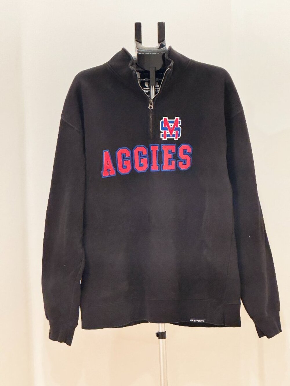 CI Sport NM State Aggies Black Quarter Zip Fleece Sweatshirt Size 2XL
